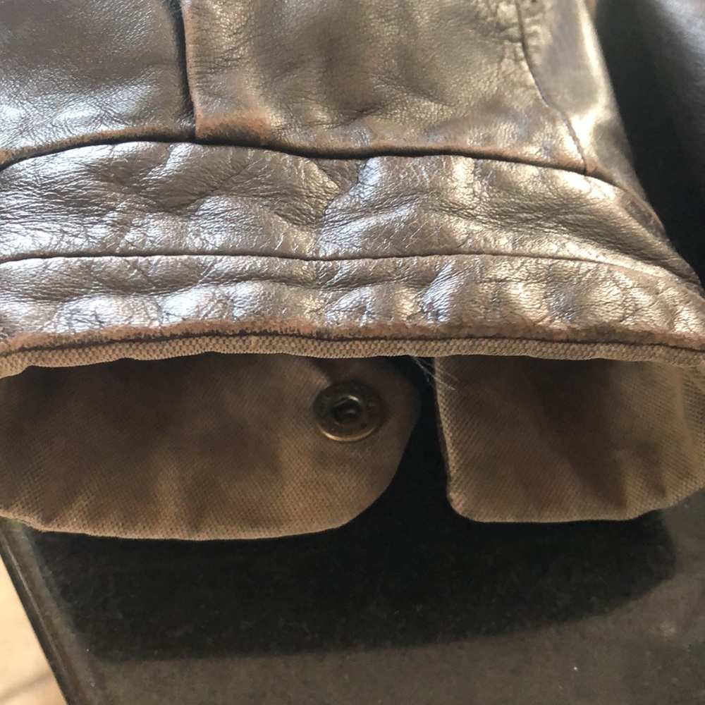 44 Brown leather jacket Robert Comstock genuine leather, lining 40%poly … - Picture 3 of 11